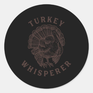 Sticker Rond Turquie Whisperer Turquie Hunter Thanksgiving
