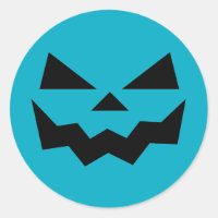 Turquoise bleu et noir Jack-o-lanterne face citrou