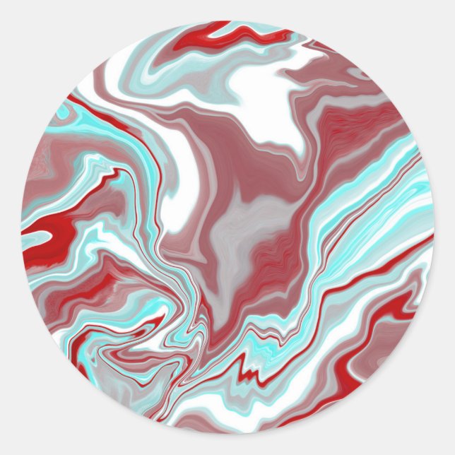 Sticker Rond Turquoise, Bourgogne, persiennes en marbre rouge e (Devant)