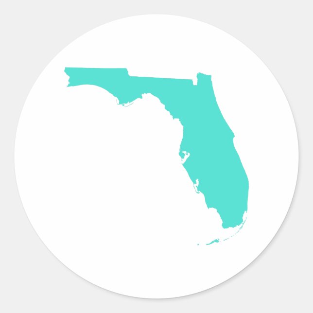 Sticker Rond Turquoise Floride (Devant)
