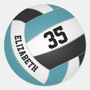 Sticker Rond turquoise noir blanc coutume filles garçons nom vo