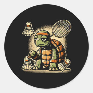 Sticker Rond Turtle Badminton Lecteur Navette Racket 2