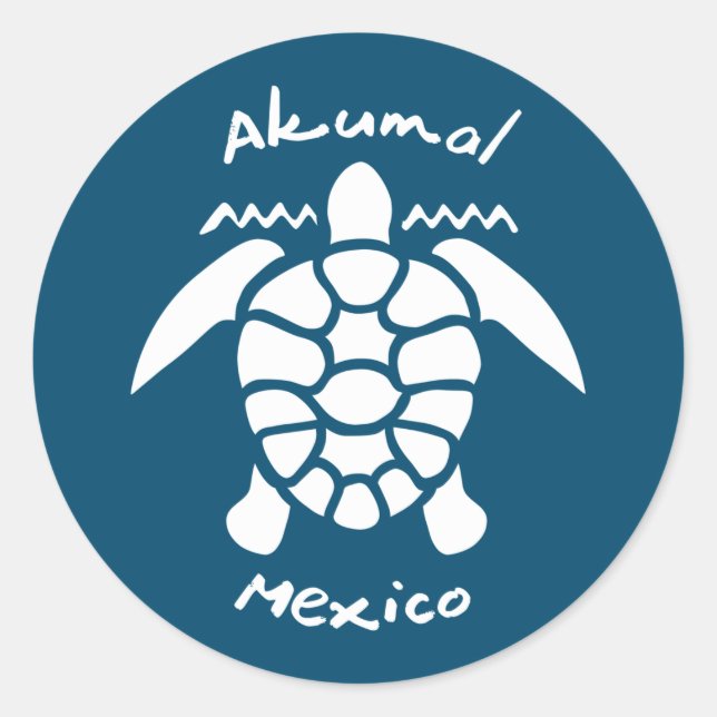 Sticker Rond Turtle Diving Akumal, Mexique (Devant)