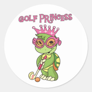 Sticker Rond Turtle Golf Princess