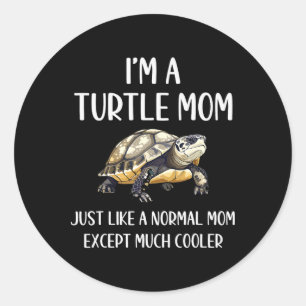 Sticker Rond Turtle Maman Définition Drôle Tortue Animaux Amour