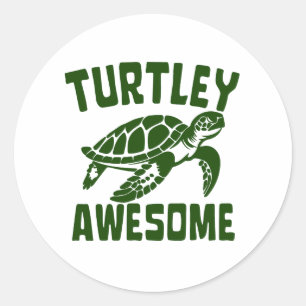 STICKER ROND TURTLEY AWESOMY