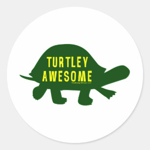 Sticker Rond Turtley Totalement génial