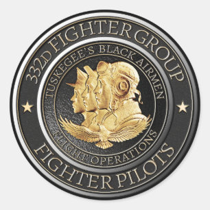 Sticker Rond Tuskegee Red Tail Airmen 332d Fighter Group