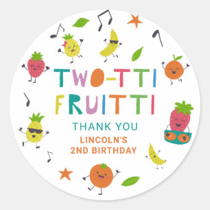 Sticker Rond Tutti Fruitti Anniversaire Personnalisé Fruits Mig
