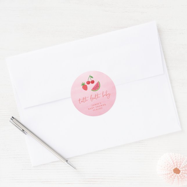 Sticker Rond Tutti Frutti Baby Shower  (Enveloppe)