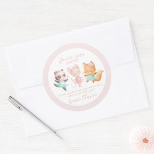 Sticker Rond Tutu Cute Ballerina Animal Ballet Anniversaire