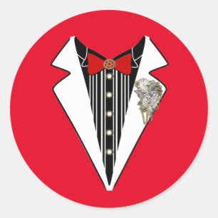 Sticker Rond Tuxedo - Mariage Steampunk