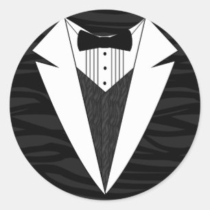 Sticker Rond Tuxedo noir/blanc