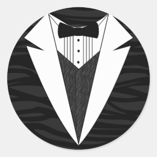 Sticker Rond Tuxedo noir/blanc