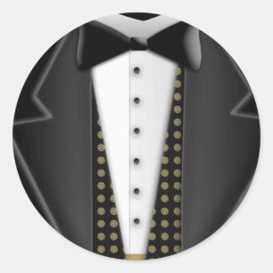 Sticker Rond Tuxedo totalement formel