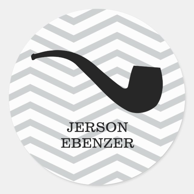 Sticker Rond Tuyau de tabagisme Chevron masculin (Devant)
