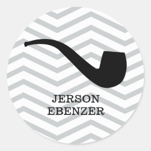 Sticker Rond Tuyau de tabagisme Chevron masculin