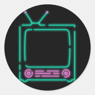 Sticker Rond TV Neon