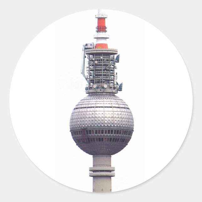 Sticker Rond Tv Tower (Fernsehturm), Berlin, Rouge (tv14) (Devant)