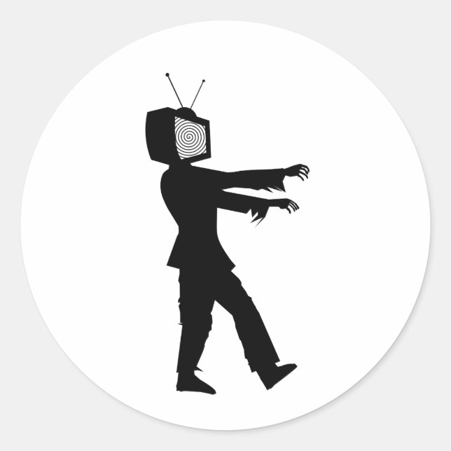 Sticker Rond TV zombie (Devant)