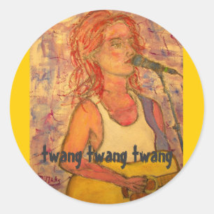 Sticker Rond twang twang twang