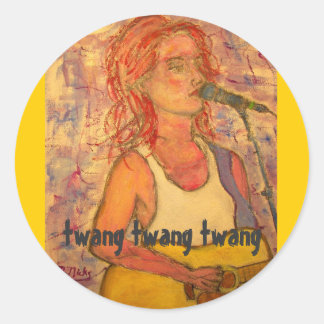 Sticker Rond twang twang twang