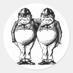 Sticker Rond Tweedle Dee et Tweedle Dum