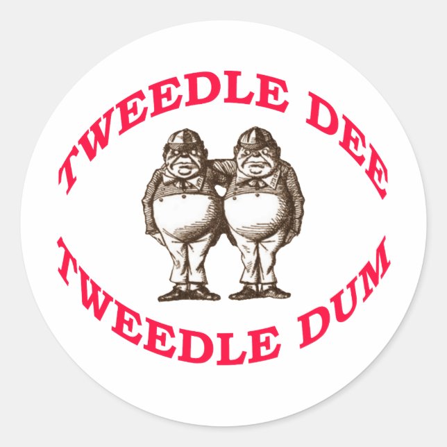 Sticker Rond Tweedle Dee & Tweedle Dum (Devant)
