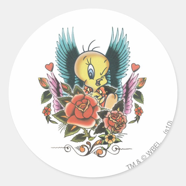 Sticker Rond TWEETY™ Ailes Bleues (Devant)