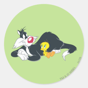 Sticker Rond TWEETY™ En action Pose 14