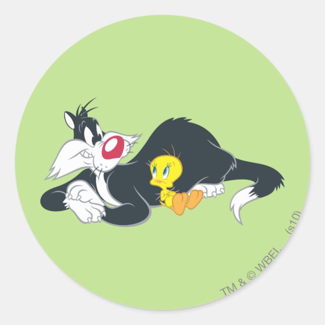 Sticker Rond TWEETY™ en pose d'action 14 (Devant)