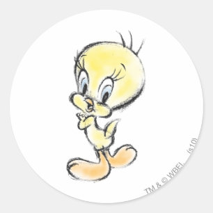 Sticker Rond TWEETY™ - Fait à la main