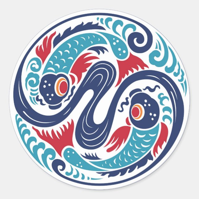 Sticker Rond Twin Fish (Devant)