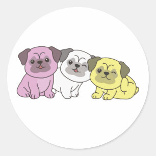 Sticker Rond Twink Drapeau Carlin Fierté Lgbtq Chiens mignons C
