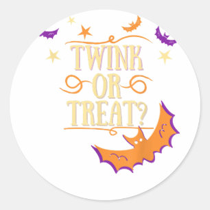 Sticker Rond Twink ou Treat Gay Halloween