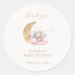 Sticker Rond Twinkle Little Star Baby Bear Merci Favor