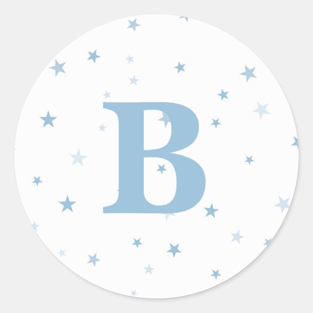 Sticker Rond Twinkle Little Star Blue Baby Boy (Devant)