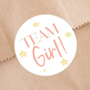 Sticker Rond Twinkle Little Star Team Boy Blue Gender Reveal