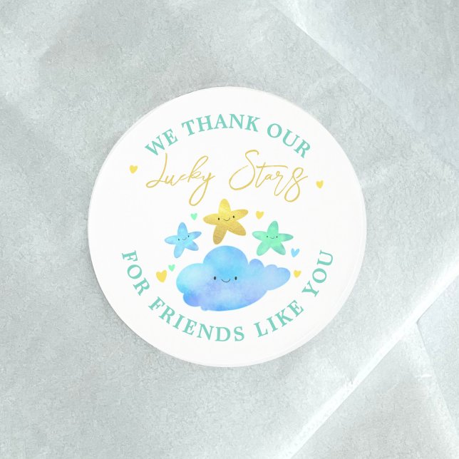 Sticker Rond Twinkle Twinkle Little Star Baby shower Merci (Créateur téléchargé)
