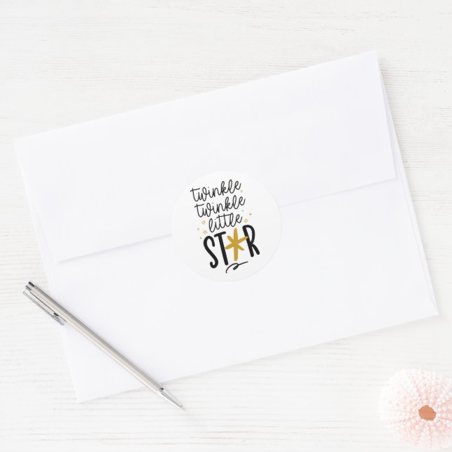 Sticker Rond Twinkle Twinkle Little Star Doodle (Enveloppe)