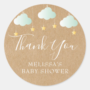 Sticker Rond Twinkle Twinkle Little Star Merci Baby shower
