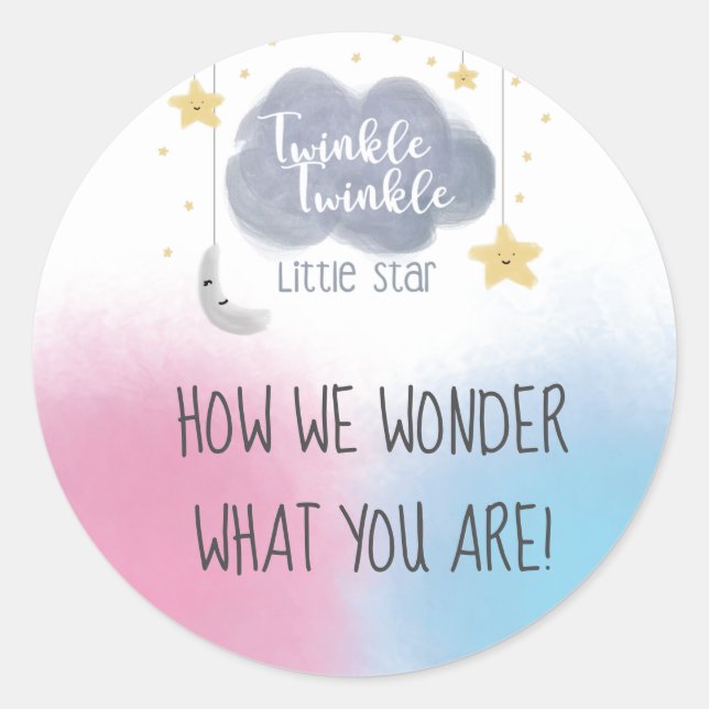 Sticker Rond Twinkle Twinkle Little Star Thème Genre Reveillez (Devant)