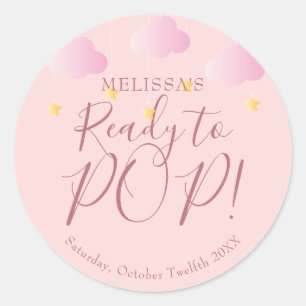 Sticker Rond Twinkle Twinkle Prêt à POP Rose Baby Shower