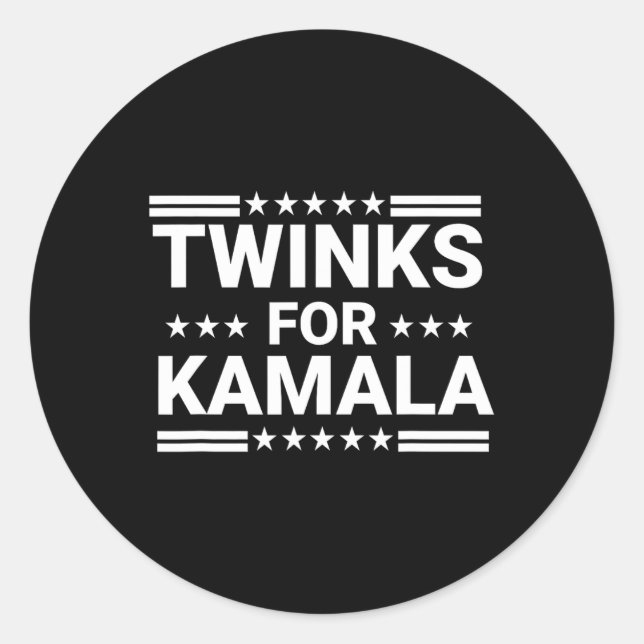 Sticker Rond Twinks Pour Kamala Harris 1 (Devant)