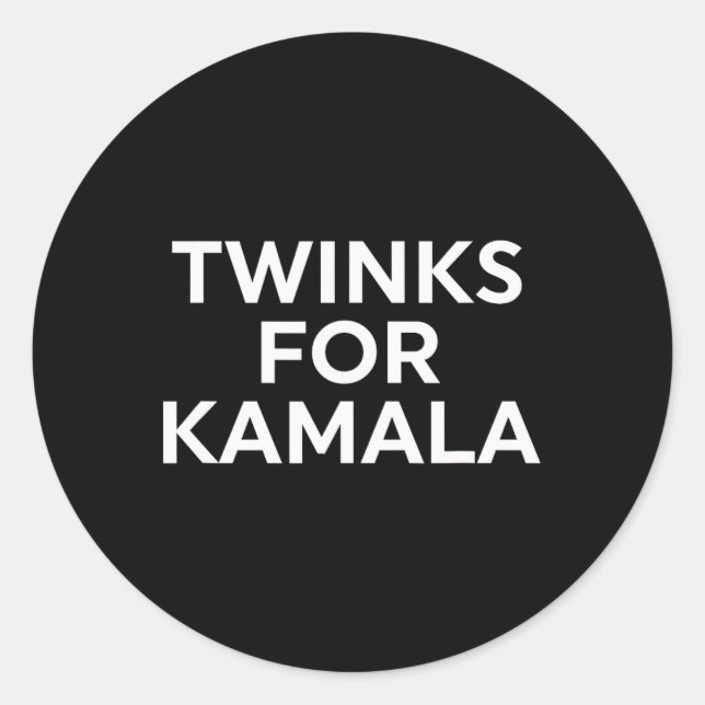 Sticker Rond Twinks Pour Kamala - Harris 2024 (Devant)