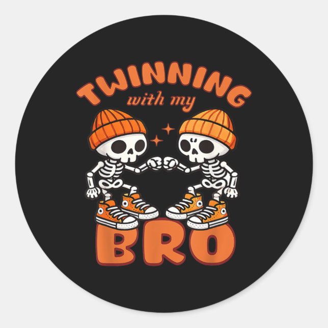 Sticker Rond Twinning Halloween Best Friend Matching (Devant)