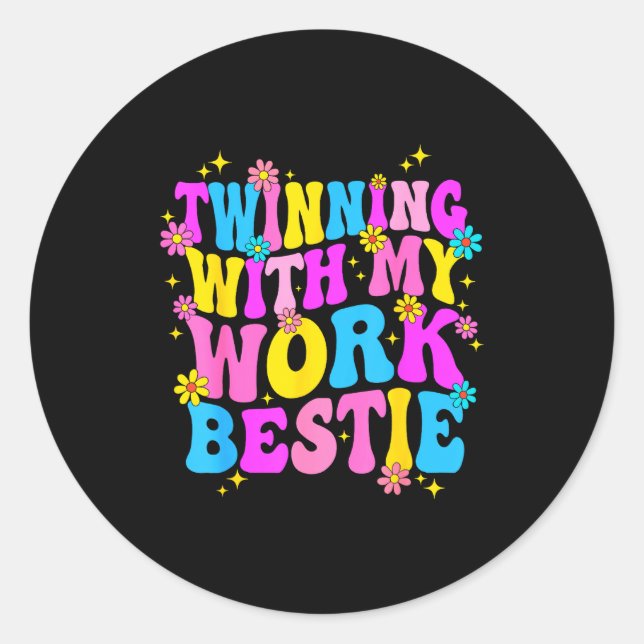 Sticker Rond Twinning With My Work Ie Srit Week Friend Twin  (Devant)
