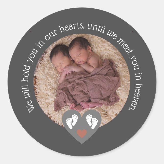 Sticker Rond Twins fausse couche Baby Loss Memorial Stillborn (Devant)
