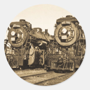 Sticker Rond "Twins" Locomotives CN Railroad 3461 et 3501