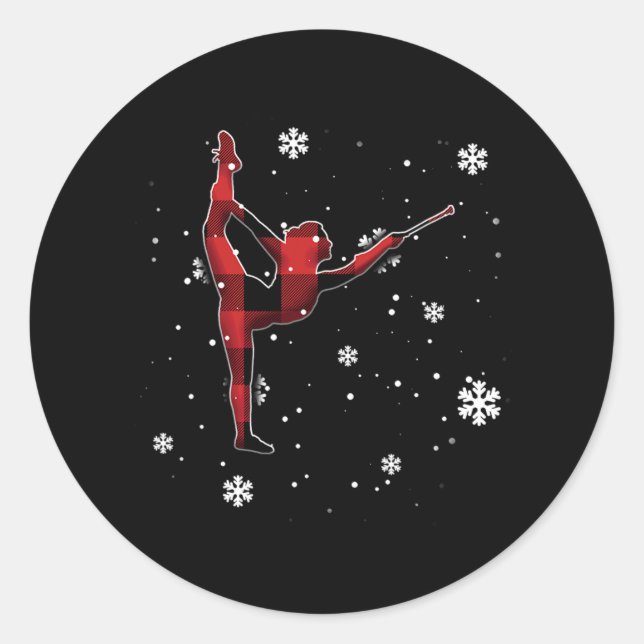 Sticker Rond twirling de baton Noël (Devant)